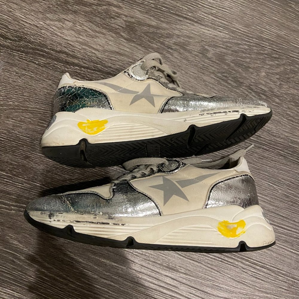 Golden Goose Silver and Gray Sneakers